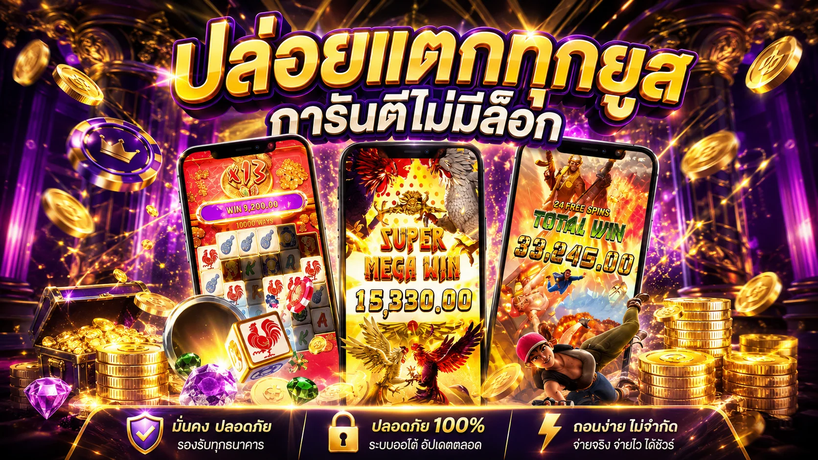 ระบบฝากถอนออโต้ GOWINGO รวดเร็วตลอด 24 ชั่วโมง